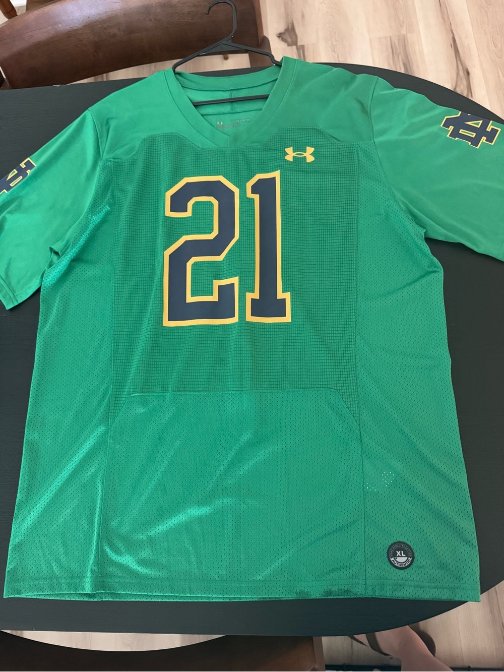 Under Armour Notre Dame Men’s Green #21 Jersey